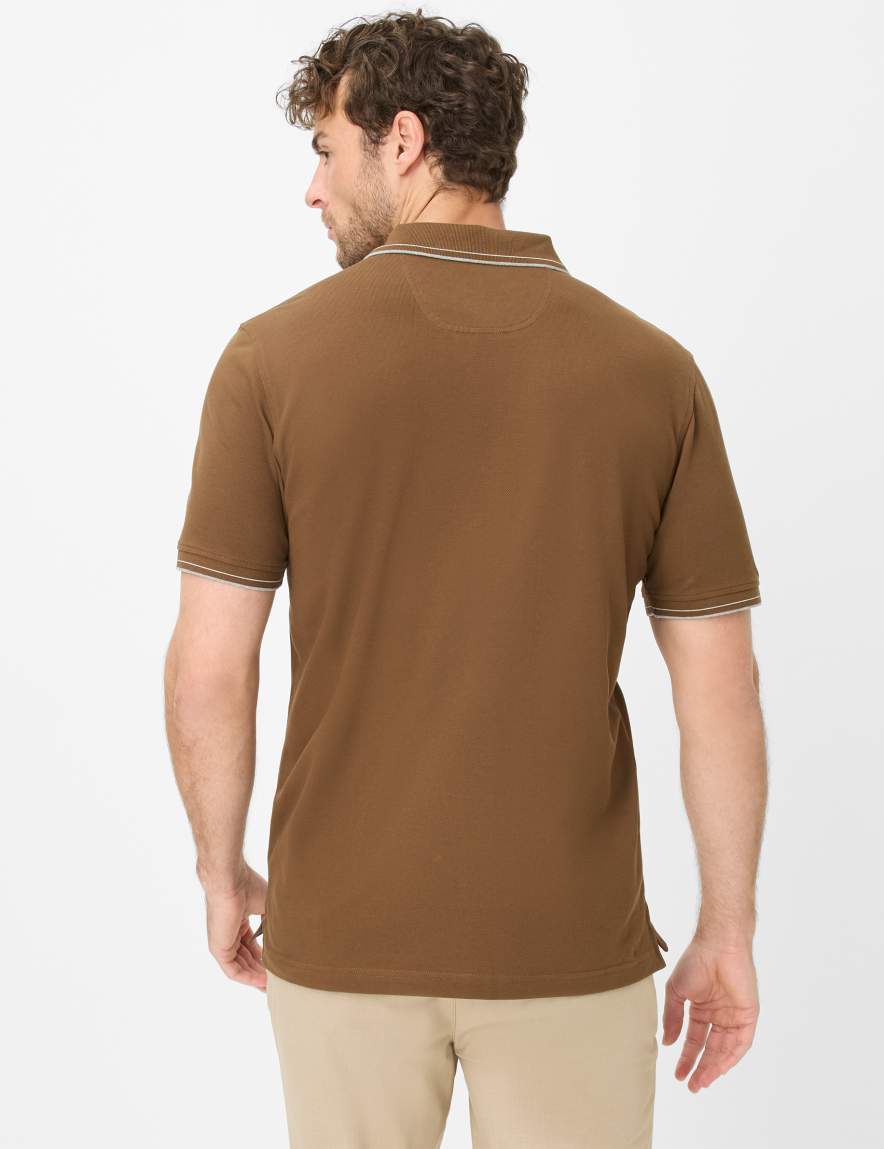 Eurex By Brax Men's Fashion Polos Style PETE Brown ➜ - Buy Now At Brax