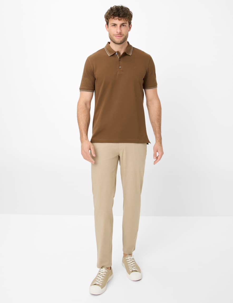 Eurex By Brax Men's Fashion Polos Style PETE Brown ➜ - Buy Now At Brax