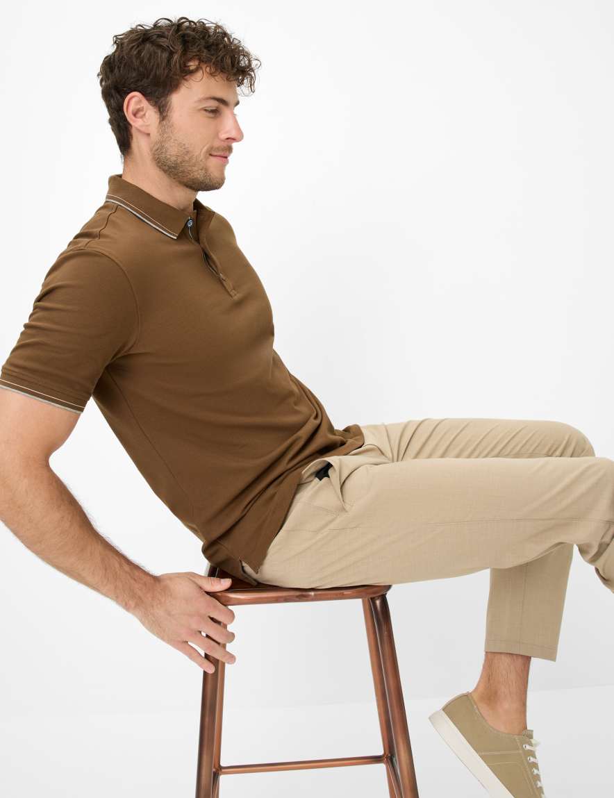 Eurex By Brax Men's Fashion Polos Style PETE Brown ➜ - Buy Now At Brax