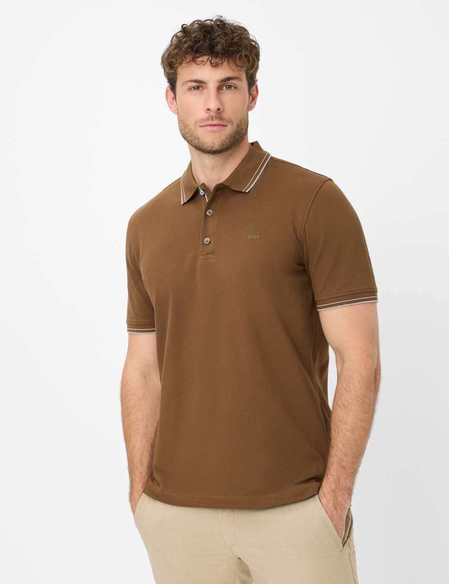 eurex by brax Men's fashion Polos Style PETE Brown ➜ - buy now at Brax