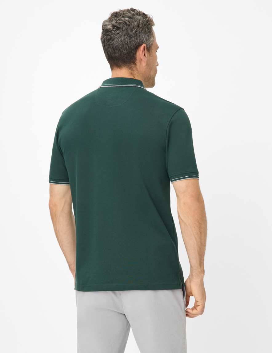 Eurex By Brax Men's Fashion Polos Style PETE Dark Green ➜ - Buy At Brax