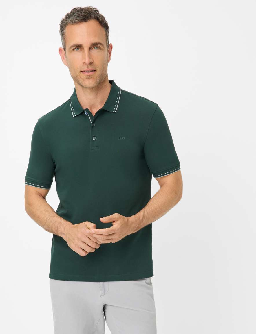 eurex by brax Men's fashion Polos Style PETE Dark Green ➜ - buy at Brax