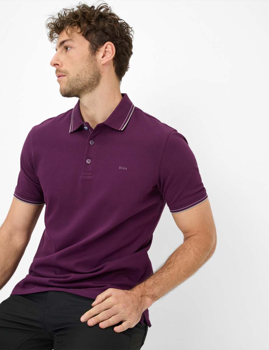 Eurex By Brax Men's Fashion Polos Style PETE Dark Purple ➜ - Buy At Brax