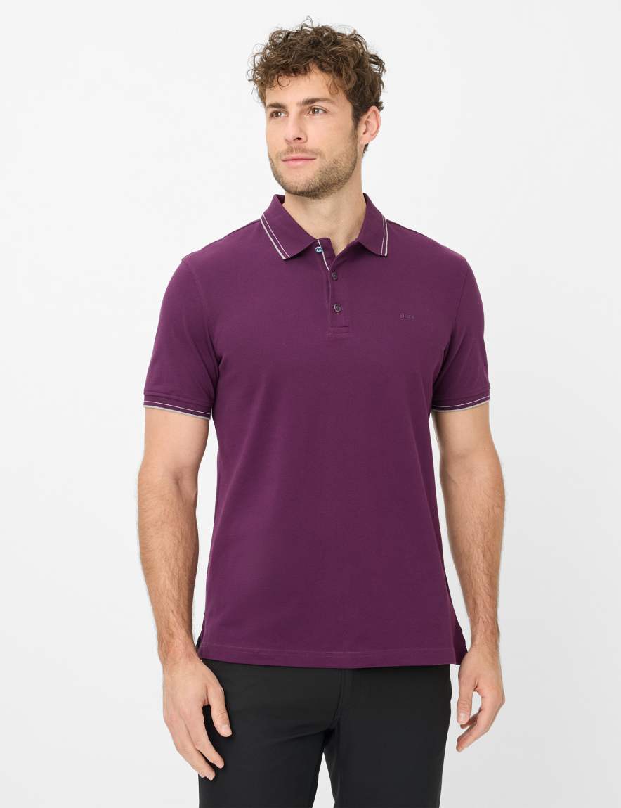 eurex by brax Men's fashion Polos Style PETE Dark Purple ➜ - buy at Brax