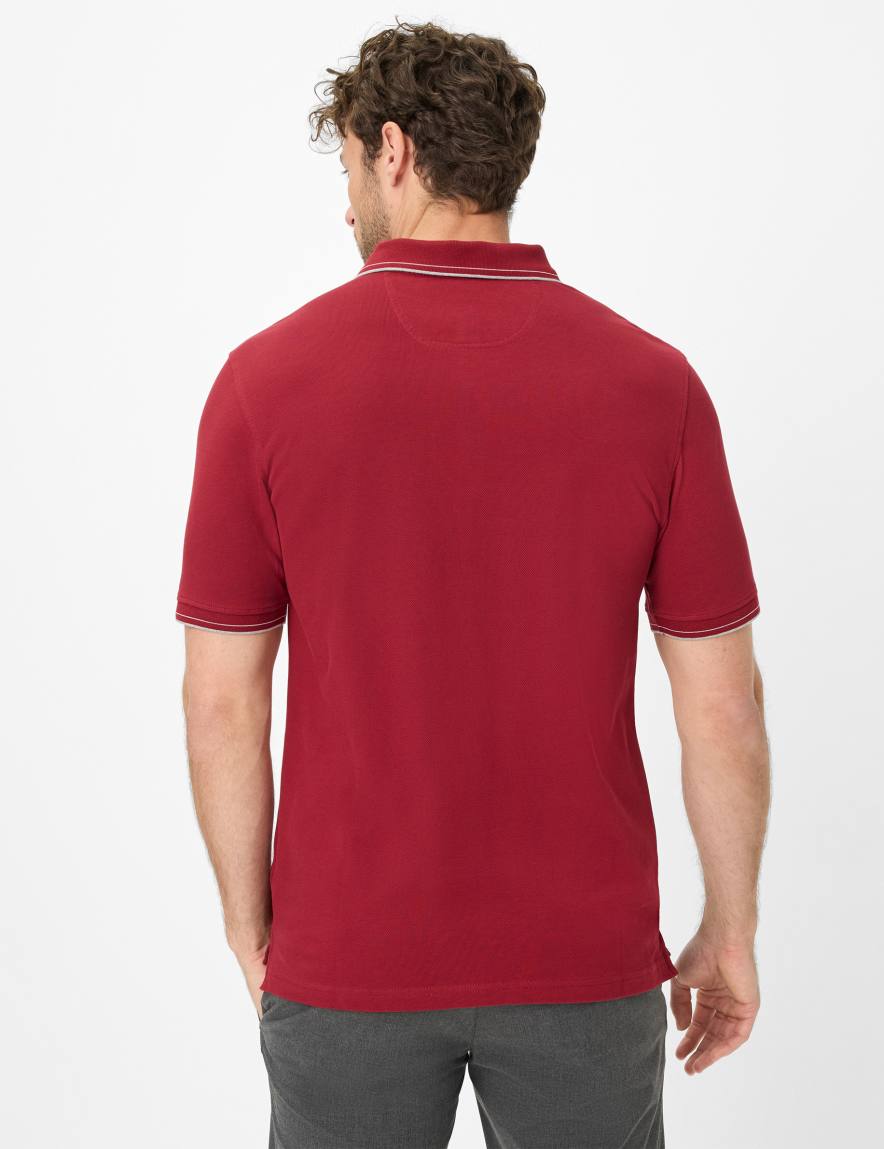 Eurex By Brax Men's Fashion Polos Style PETE Dark Red ➜ - Buy Now At Brax