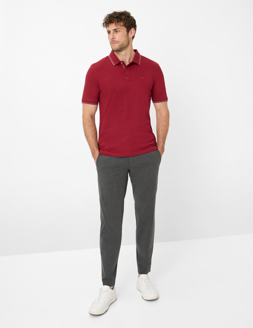Eurex By Brax Men's Fashion Polos Style PETE Dark Red ➜ - Buy Now At Brax