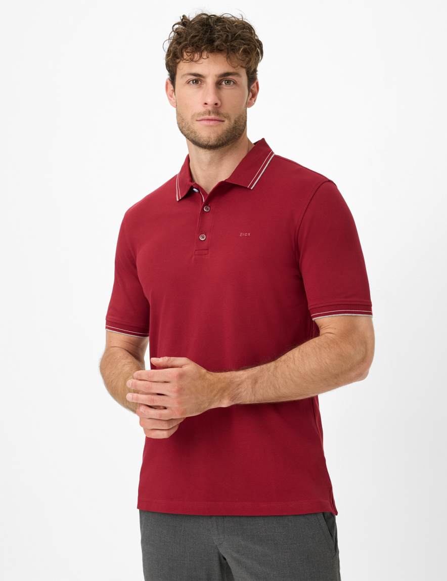 eurex by brax Men's fashion Polos Style PETE Dark Red ➜ - buy now at Brax