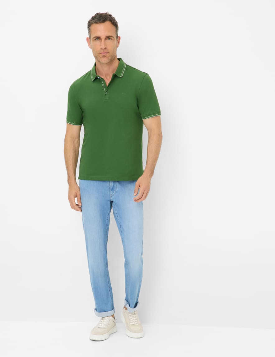 Eurex By Brax Men's Fashion Polos Style PETE Green ➜ - Buy Now At Brax