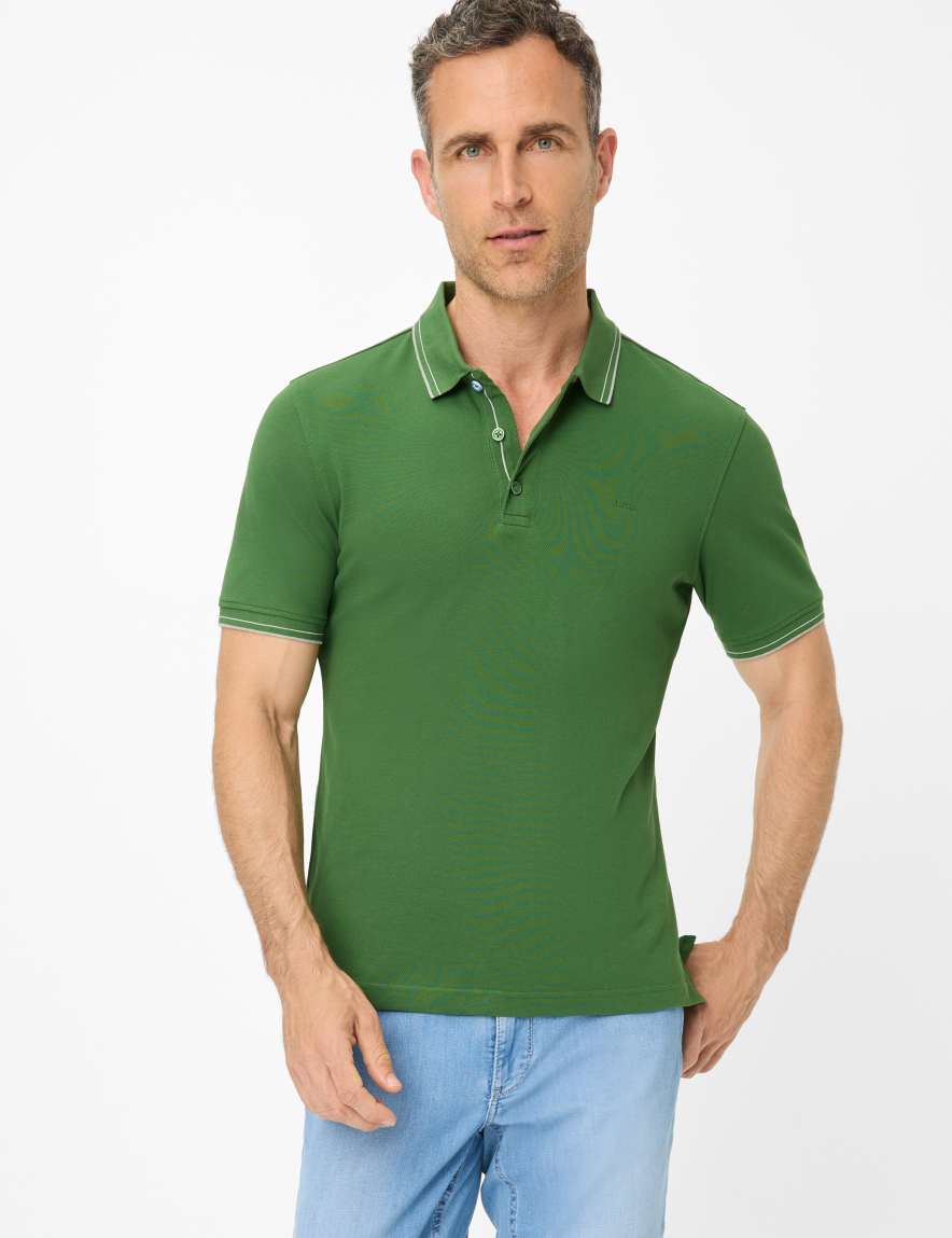 eurex by brax Men's fashion Polos Style PETE Green ➜ - buy now at Brax
