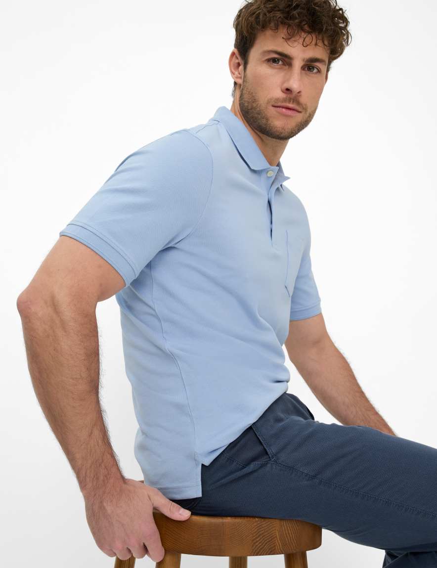 Eurex By Brax Men's Fashion Polos Style PETE Light Blue ➜ - Buy At Brax