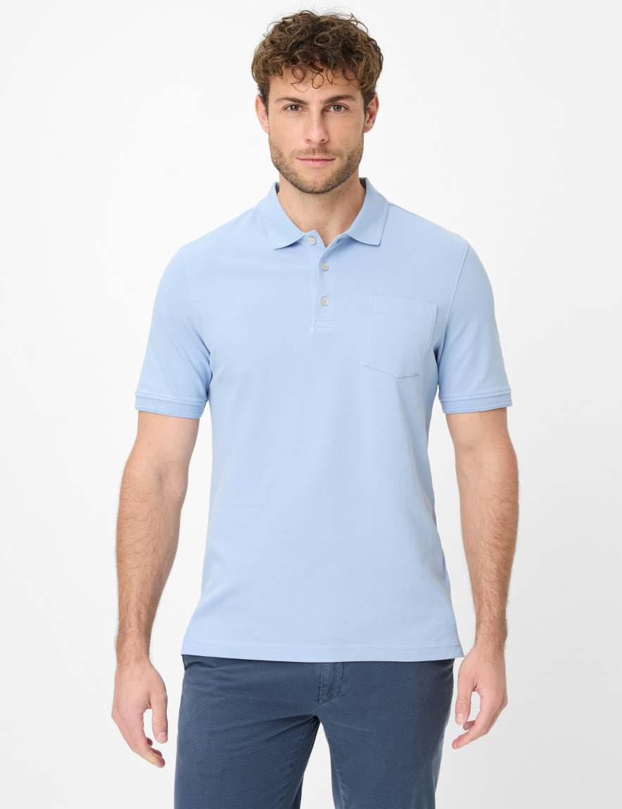 eurex by brax Men's fashion Polos Style PETE Light Blue ➜ - buy at Brax