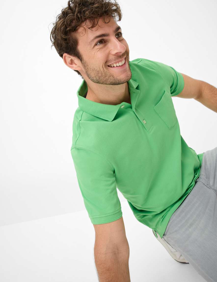 Eurex By Brax Men's Fashion Polos Style PETE Light Green ➜ - Buy At Brax