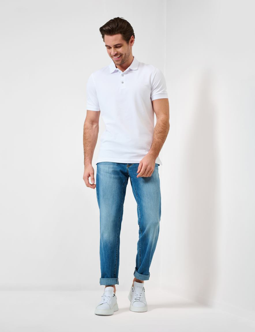 Eurex By Brax Men's Fashion Polos Style PETE White ➜ - Buy Now At Brax