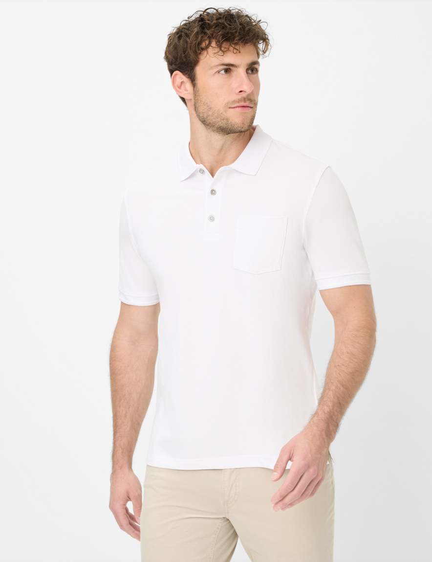eurex by brax Men's fashion Polos Style PETE White ➜ - buy now at Brax