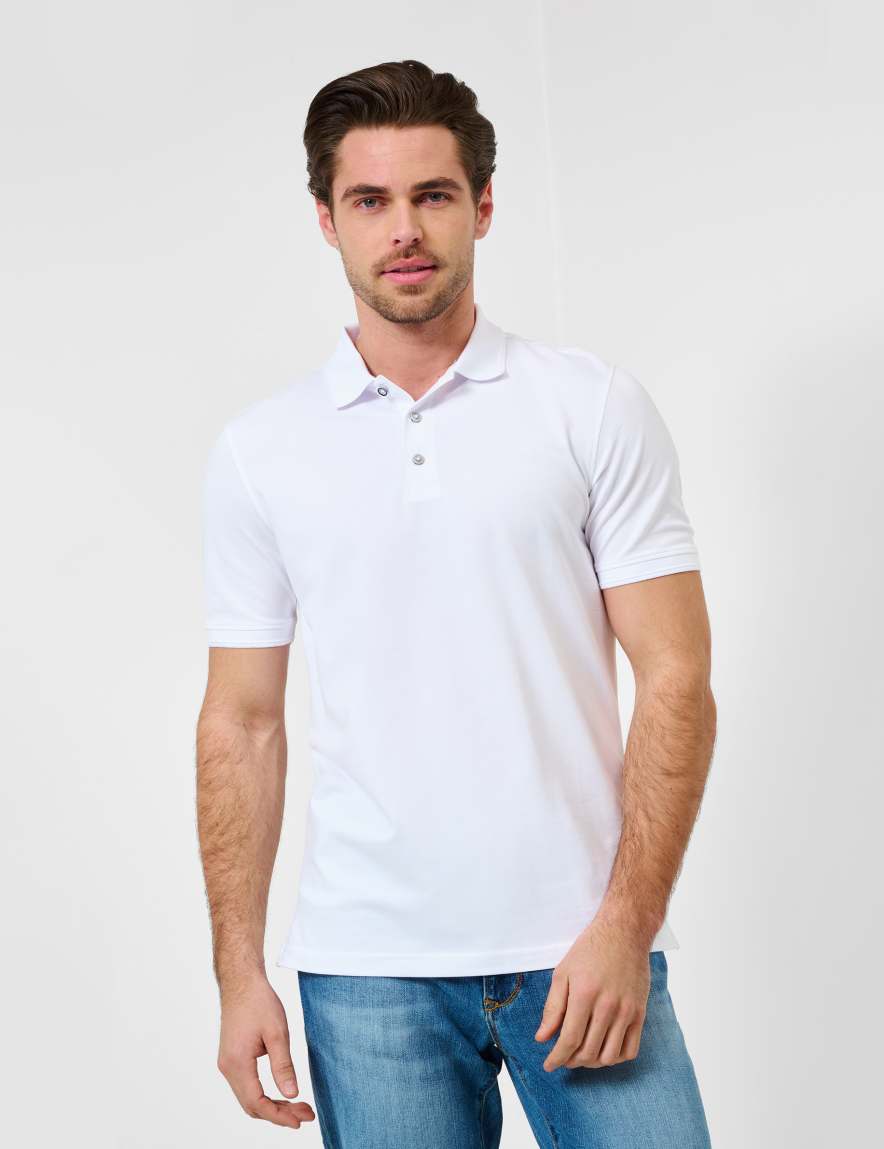 eurex by brax Men's fashion Polos Style PETE White ➜ - buy now at Brax
