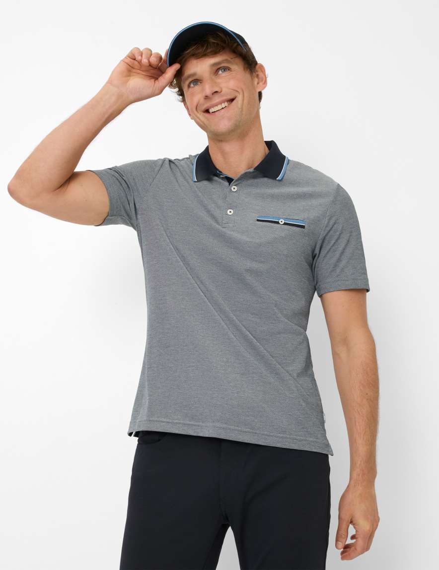 eurex by brax Men's fashion Polos Style PETTER Dark Blue ➜ - buy at Brax