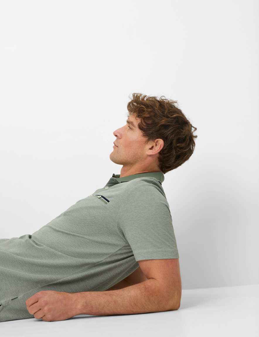 Eurex By Brax Men's Fashion Polos Style PETTER Green ➜ - Buy Now At Brax