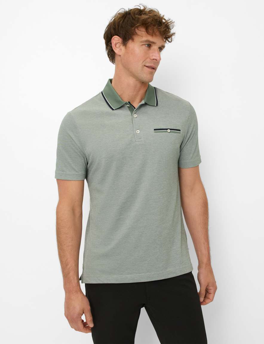 eurex by brax Men's fashion Polos Style PETTER Green ➜ - buy now at Brax