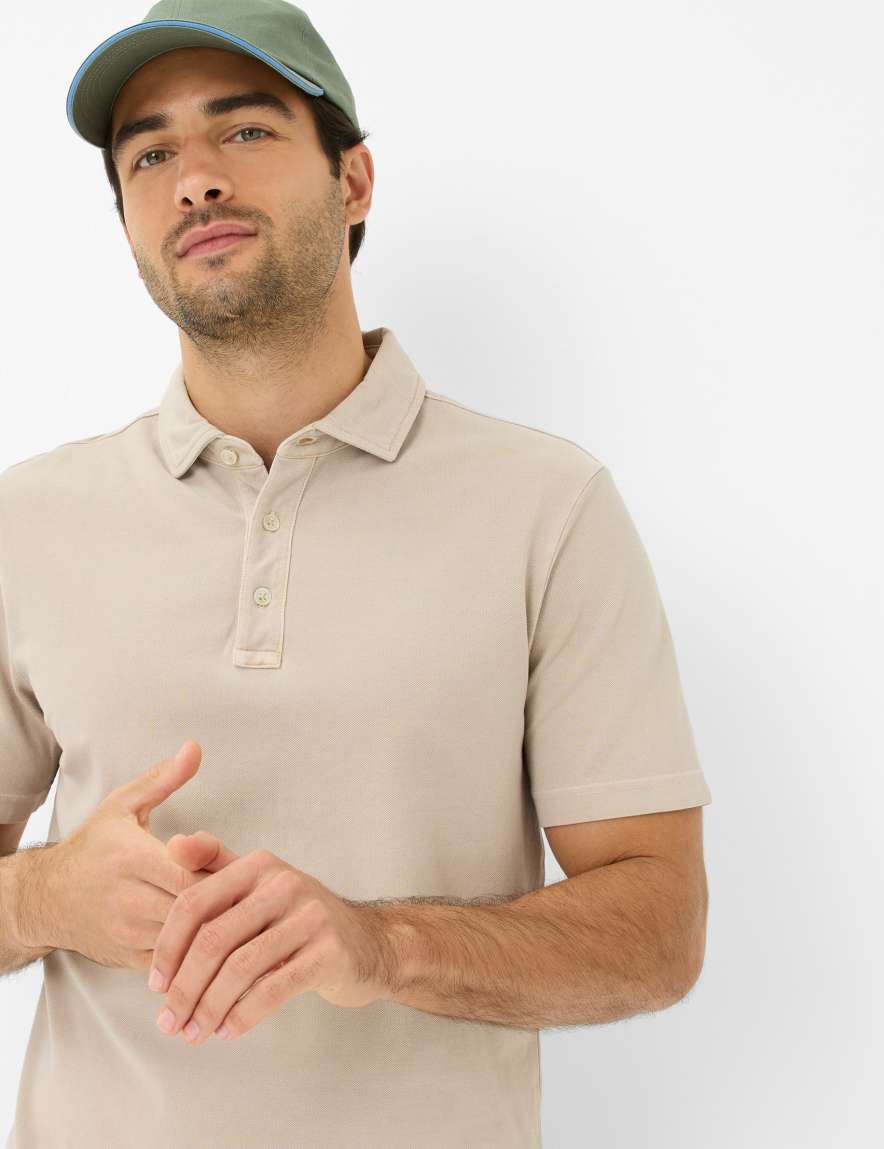 Eurex By Brax Men's Fashion Polos Style PHILO Beige ➜ - Buy Now At Brax
