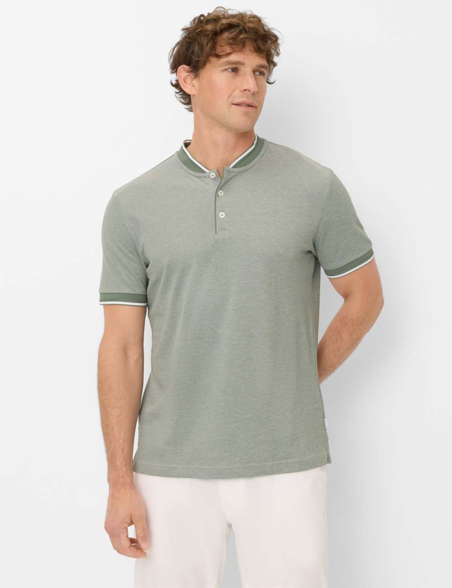 eurex by brax Men's fashion Polos Style PIERCE Green ➜ - buy now at Brax