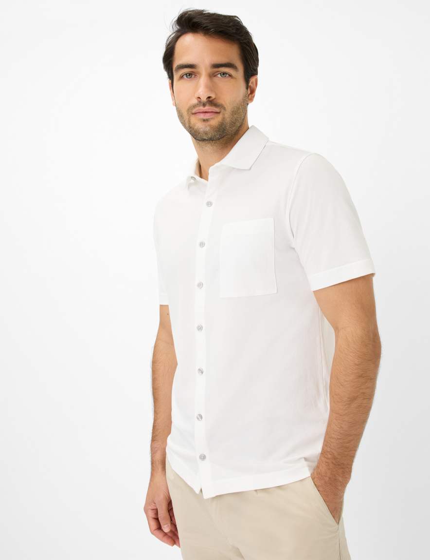 eurex by brax Men's fashion Polos Style PIROZ Cream White ➜ - buy at Brax