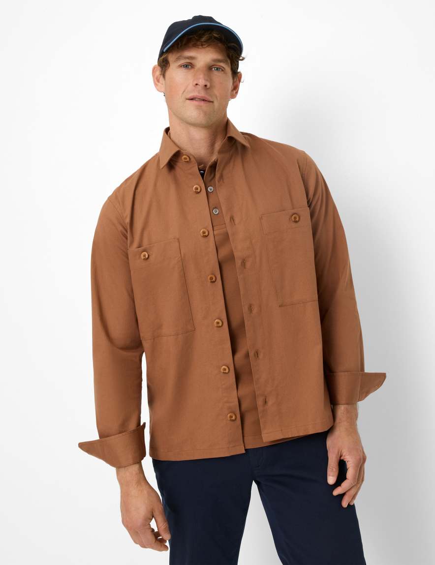 eurex by brax Men's fashion Shirts | Jackets Style KAY Brown