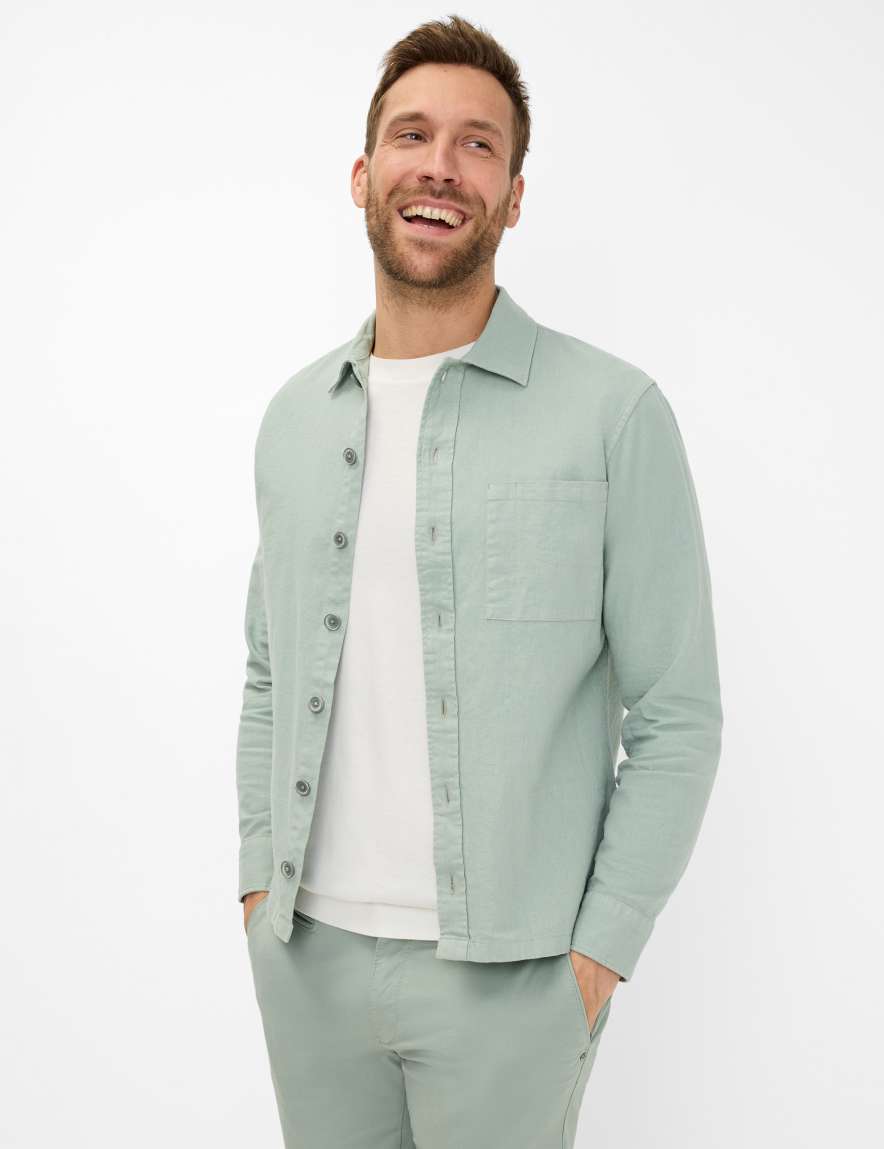 eurex by brax Men's fashion Shirts | Jackets Style KAY Light Green