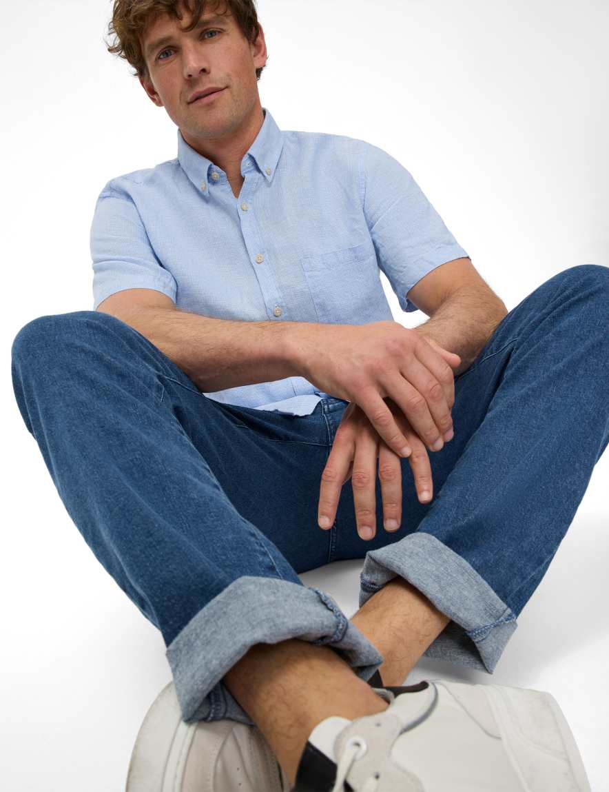 Eurex By Brax Men's Fashion Shirts Style DAN Light Blue ➜ - Buy At Brax