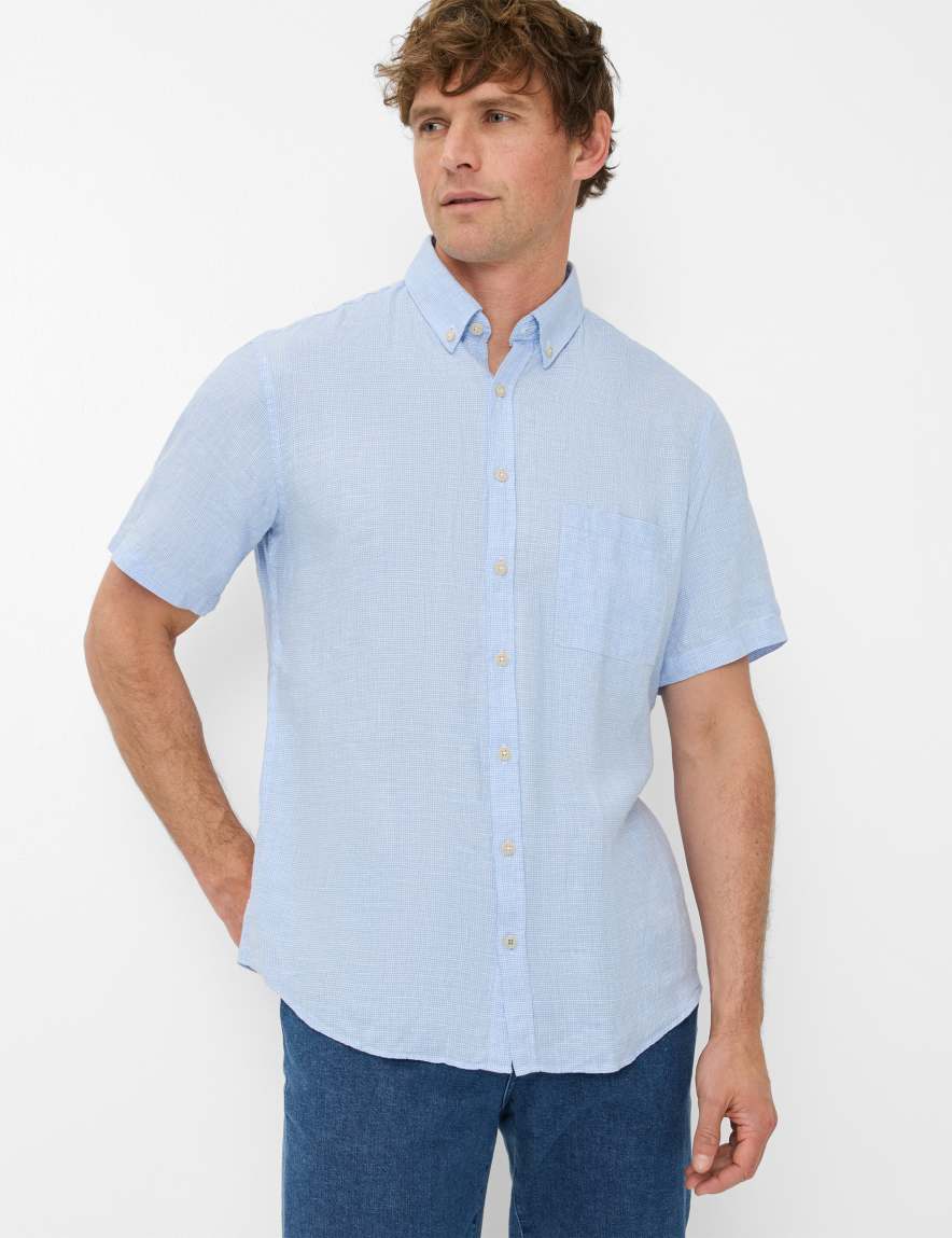 eurex by brax Men's fashion Shirts Style DAN Light Blue ➜ - buy at Brax