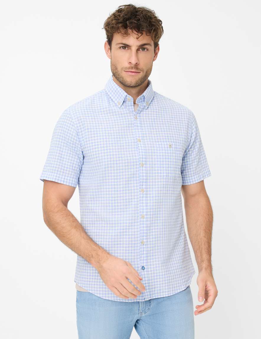 eurex by brax Men's fashion Shirts Style DAN Light Blue ➜ - buy at Brax