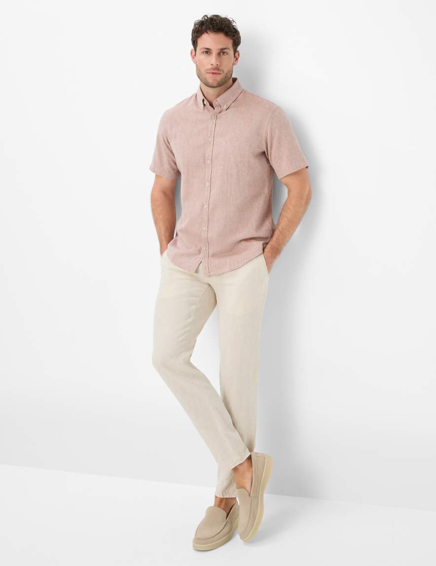 Eurex By Brax Men's Fashion Shirts Style DAN Light Brown ➜ - Buy At Brax