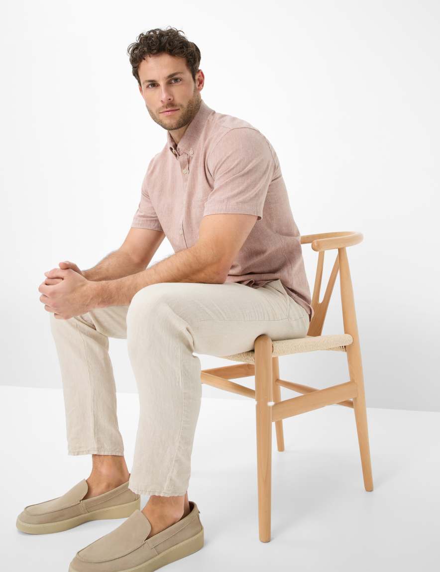 Eurex By Brax Men's Fashion Shirts Style DAN Light Brown ➜ - Buy At Brax