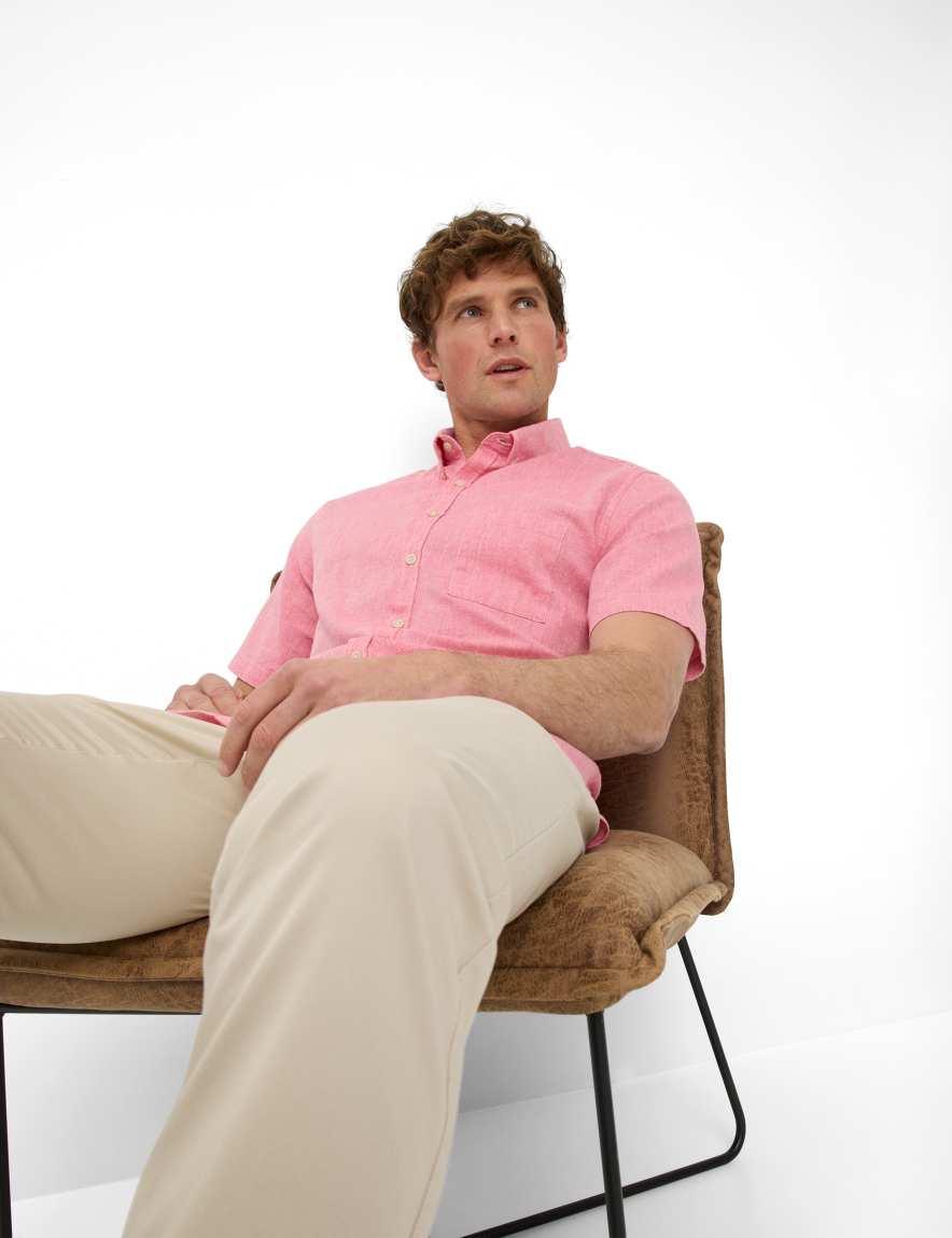 Eurex By Brax Men's Fashion Shirts Style DAN Light Red ➜ - Buy At Brax