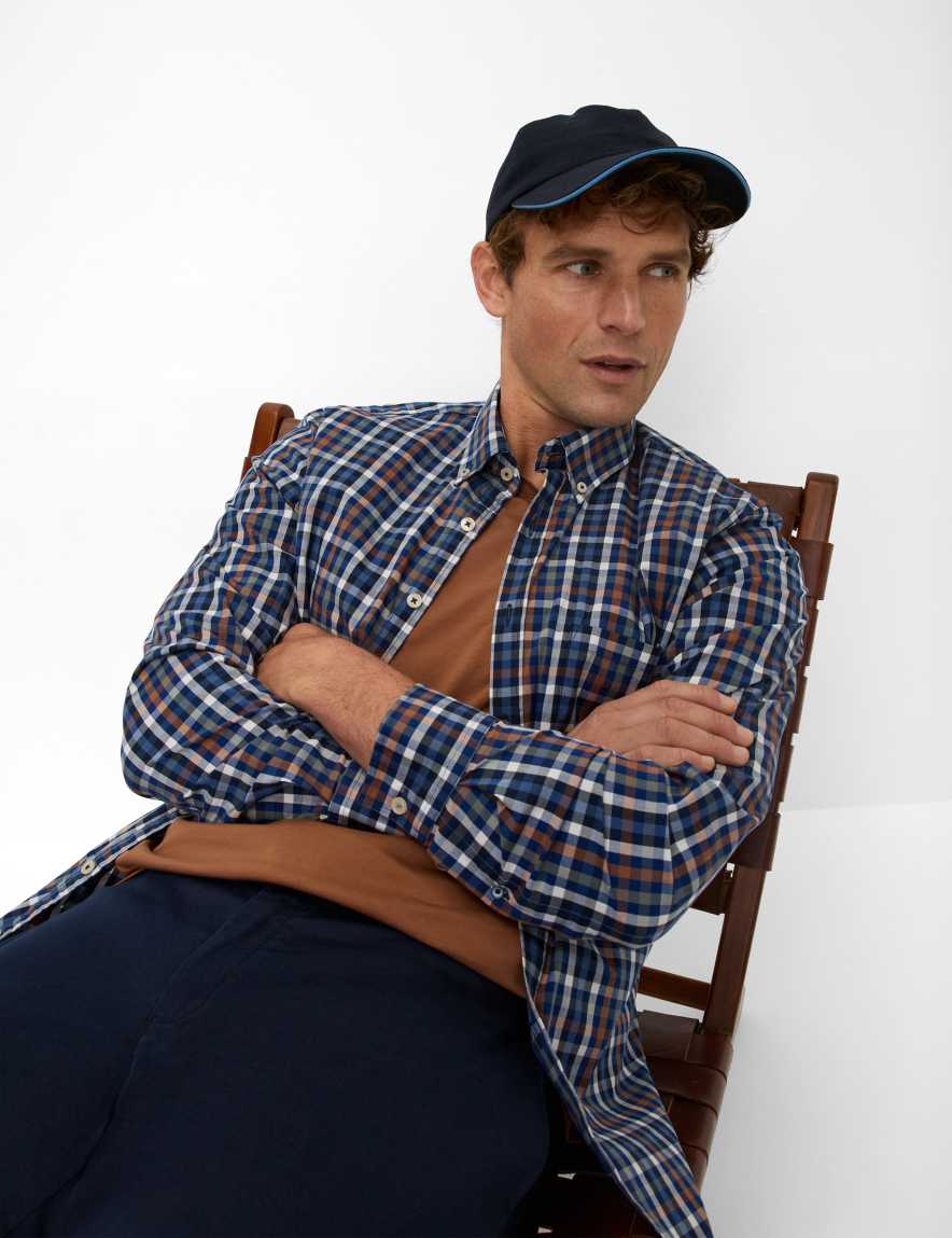 Eurex By Brax Men's Fashion Shirts Style DANIEL Dark Blue ➜ - Buy At Brax