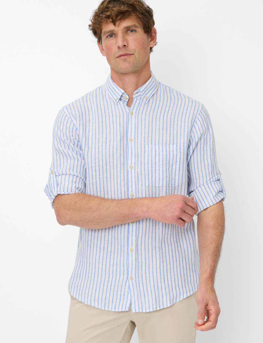 eurex by brax Men's fashion Shirts Style DIRK Light Blue ➜ - buy at Brax