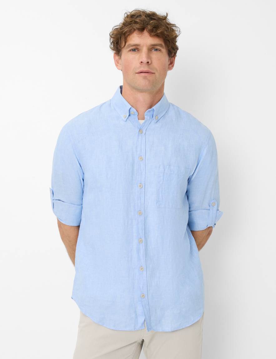 eurex by brax Men's fashion Shirts Style DIRK Light Blue ➜ - buy at Brax