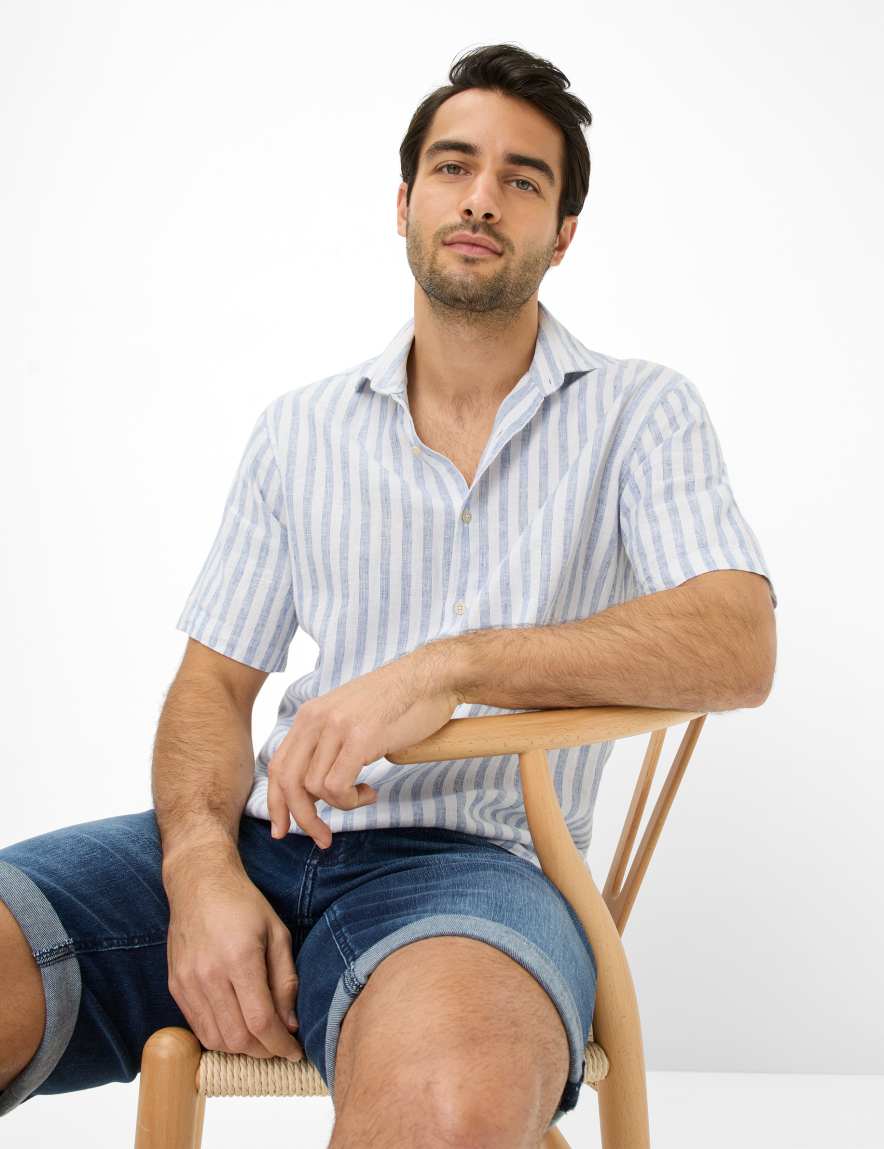 Eurex By Brax Men's Fashion Shirts Style HARDY Light Blue ➜ - Buy At Brax