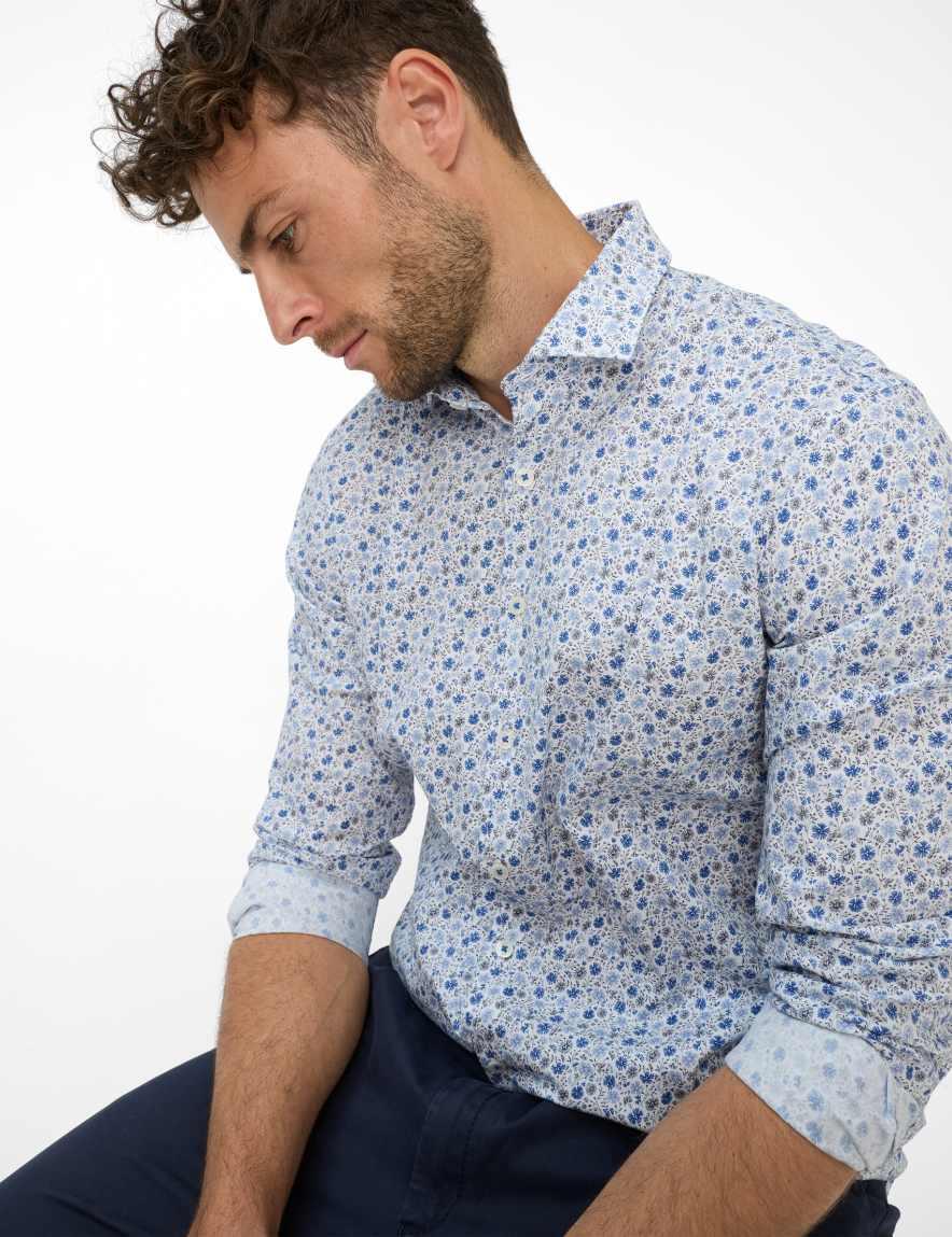 Eurex By Brax Men's Fashion Shirts Style HAROLD Blue ➜ - Buy Now At Brax
