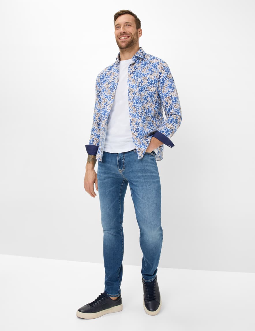 Eurex By Brax Men's Fashion Shirts Style HAROLD Blue ➜ - Buy Now At Brax