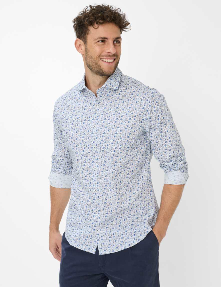 eurex by brax Men's fashion Shirts Style HAROLD Blue ➜ - buy now at Brax