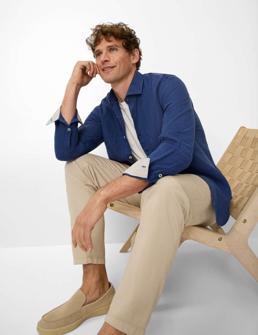 Eurex By Brax Men's Fashion Shirts Style HAROLD Dark Blue ➜ - Buy At Brax