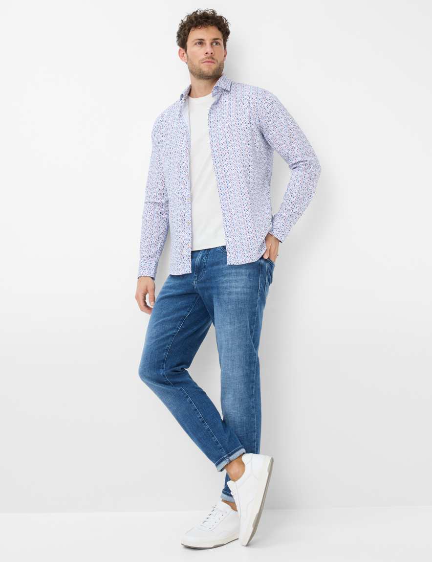 Eurex By Brax Men's Fashion Shirts Style HAROLD Light Blue