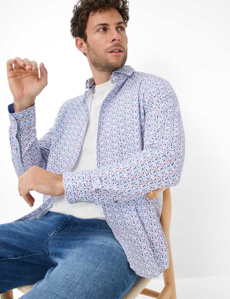 Eurex By Brax Men's Fashion Shirts Style HAROLD Light Blue