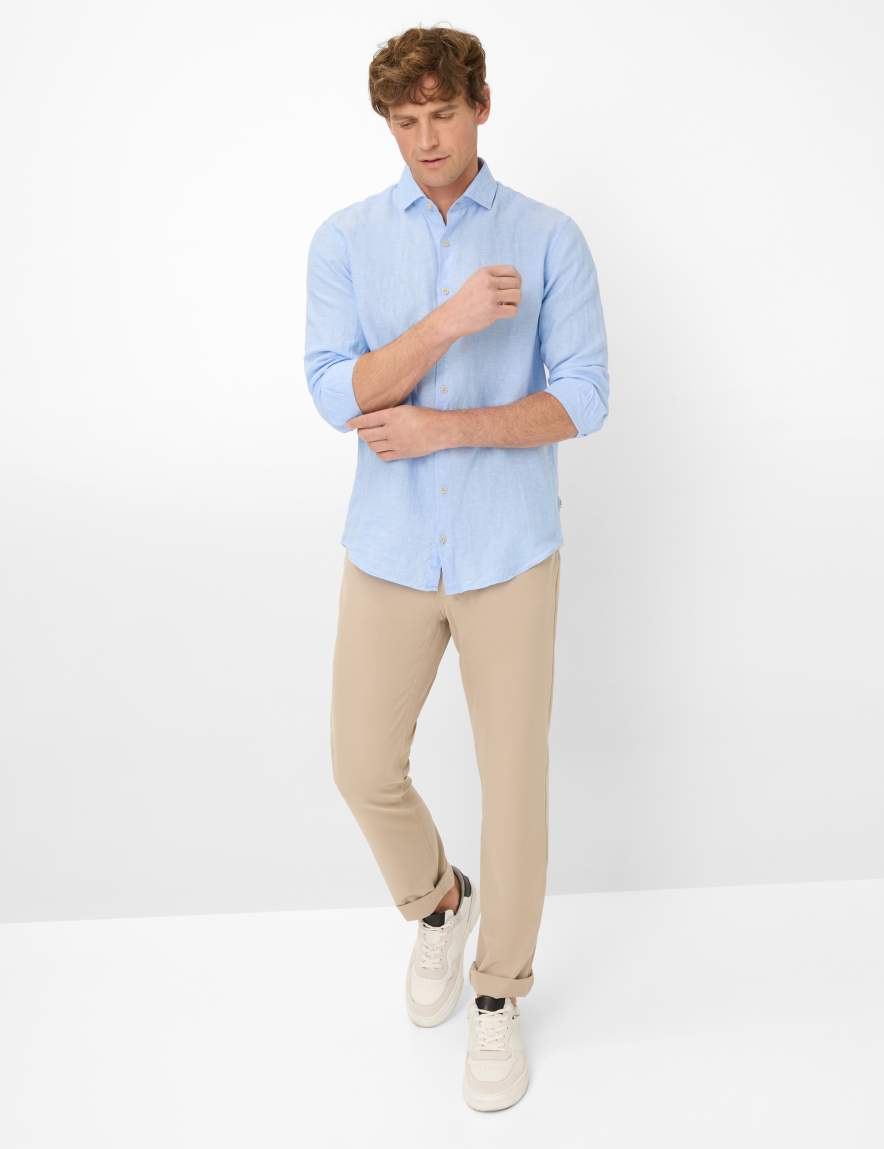 Eurex By Brax Men's Fashion Shirts Style HAROLD Light Blue