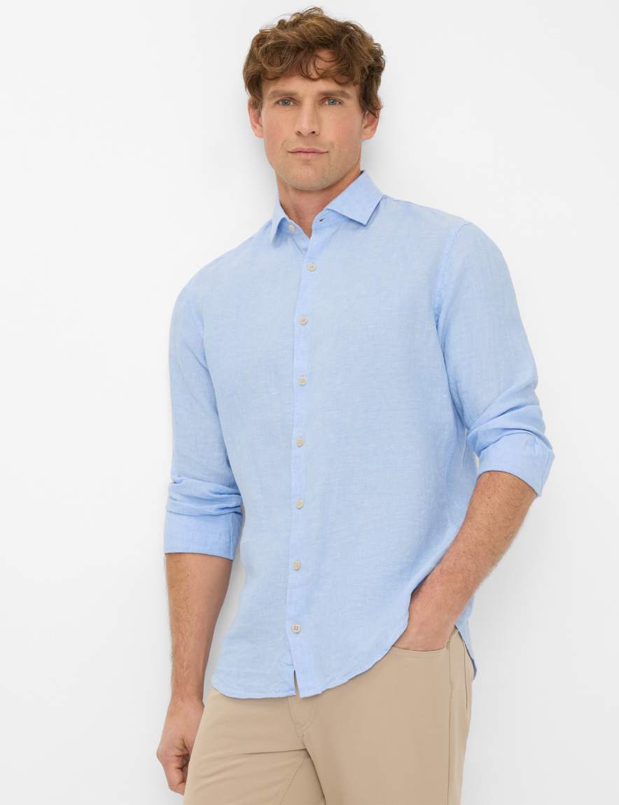 eurex by brax Men's fashion Shirts Style HAROLD Light Blue