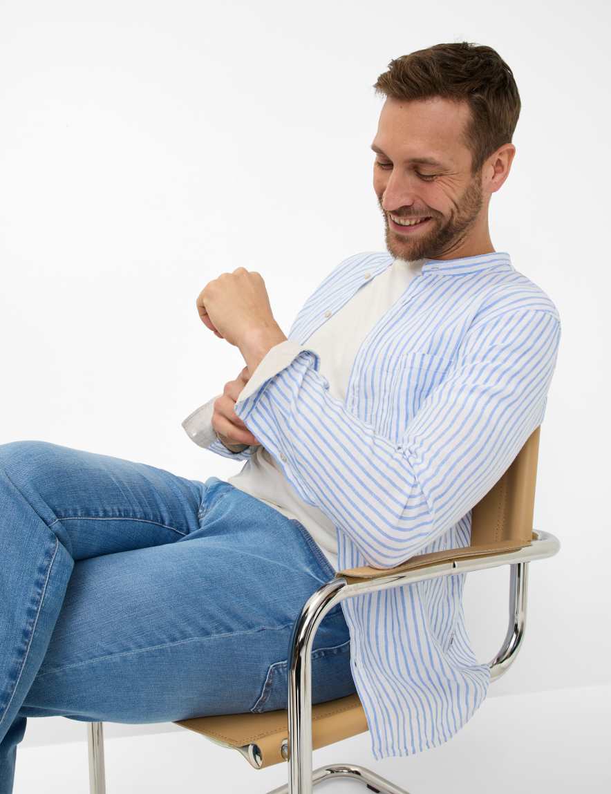 Eurex By Brax Men's Fashion Shirts Style LARS Light Blue ➜ - Buy At Brax