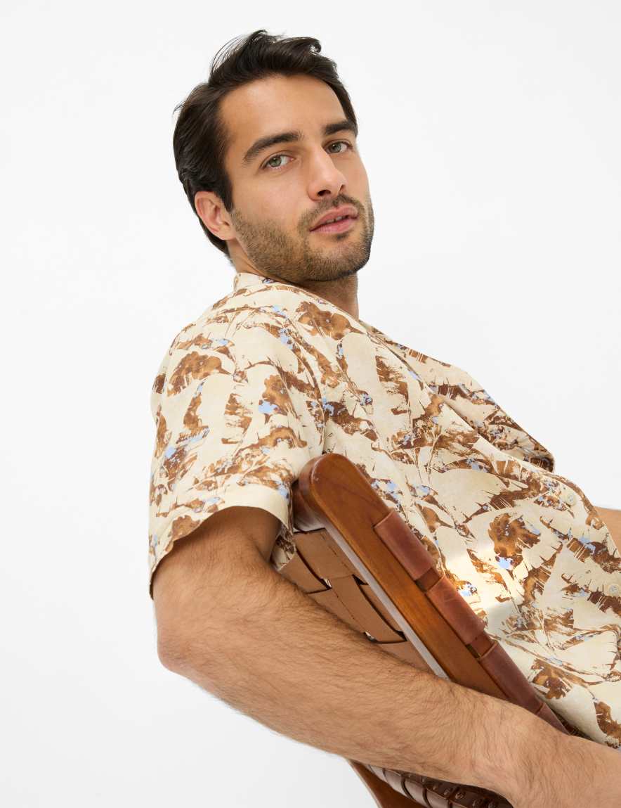 Eurex By Brax Men's Fashion Shirts Style LEO Beige ➜ - Buy Now At Brax