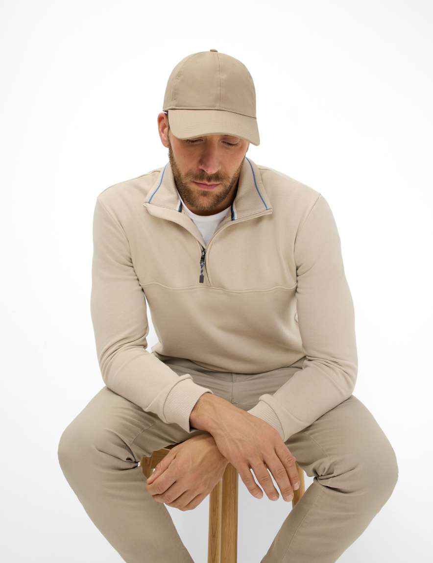 Eurex By Brax Men's Fashion Sweat Style SION Beige ➜ - Buy Now At Brax