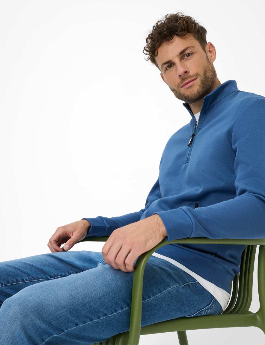 Eurex By Brax Men's Fashion Sweat Style SION Blue ➜ - Buy Now At Brax