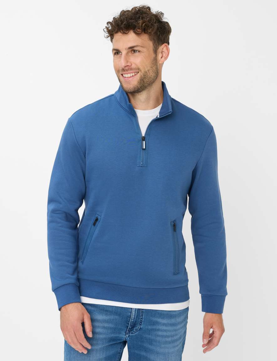 eurex by brax Men's fashion Sweat Style SION Blue ➜ - buy now at Brax